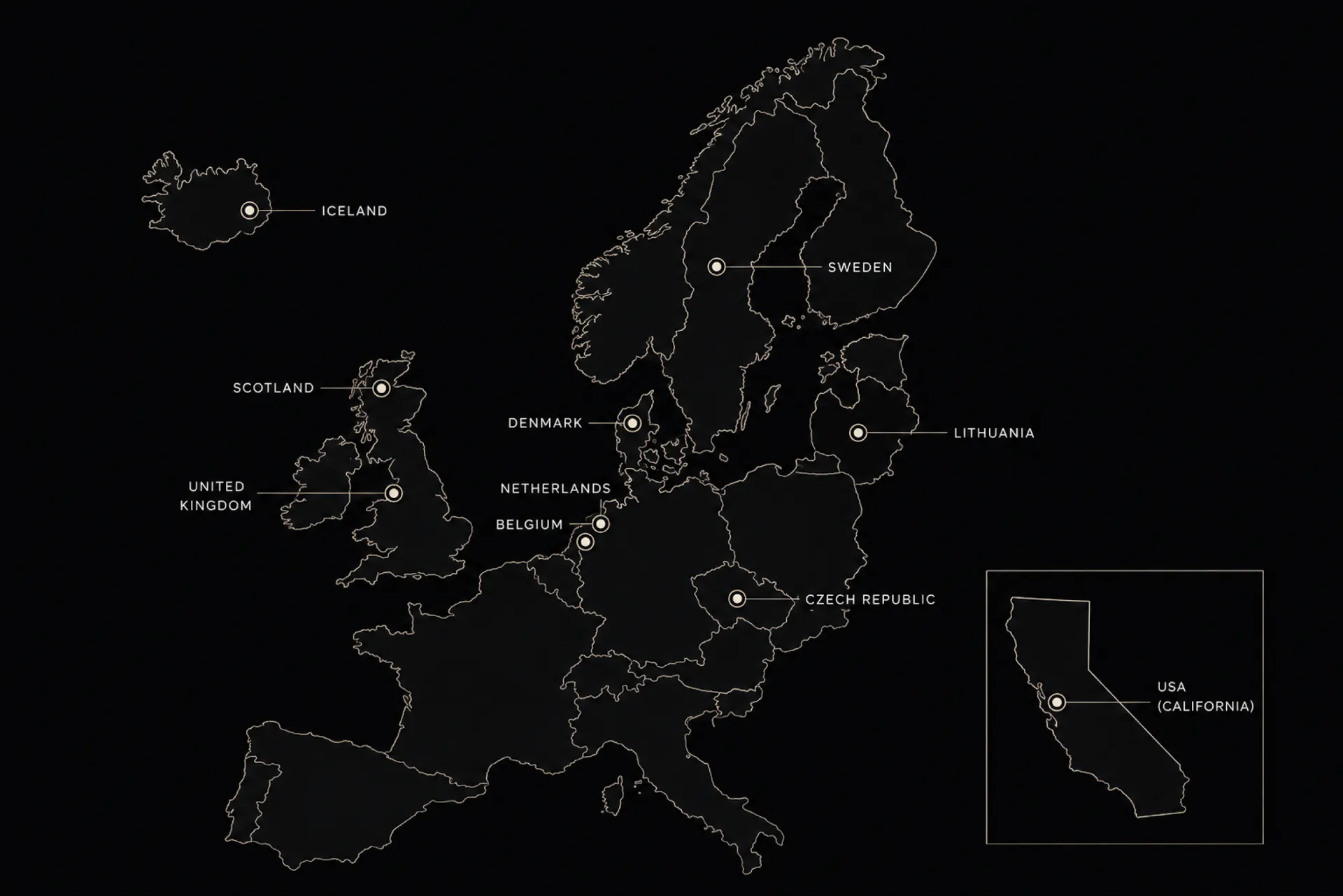 Konga projects map across Europe